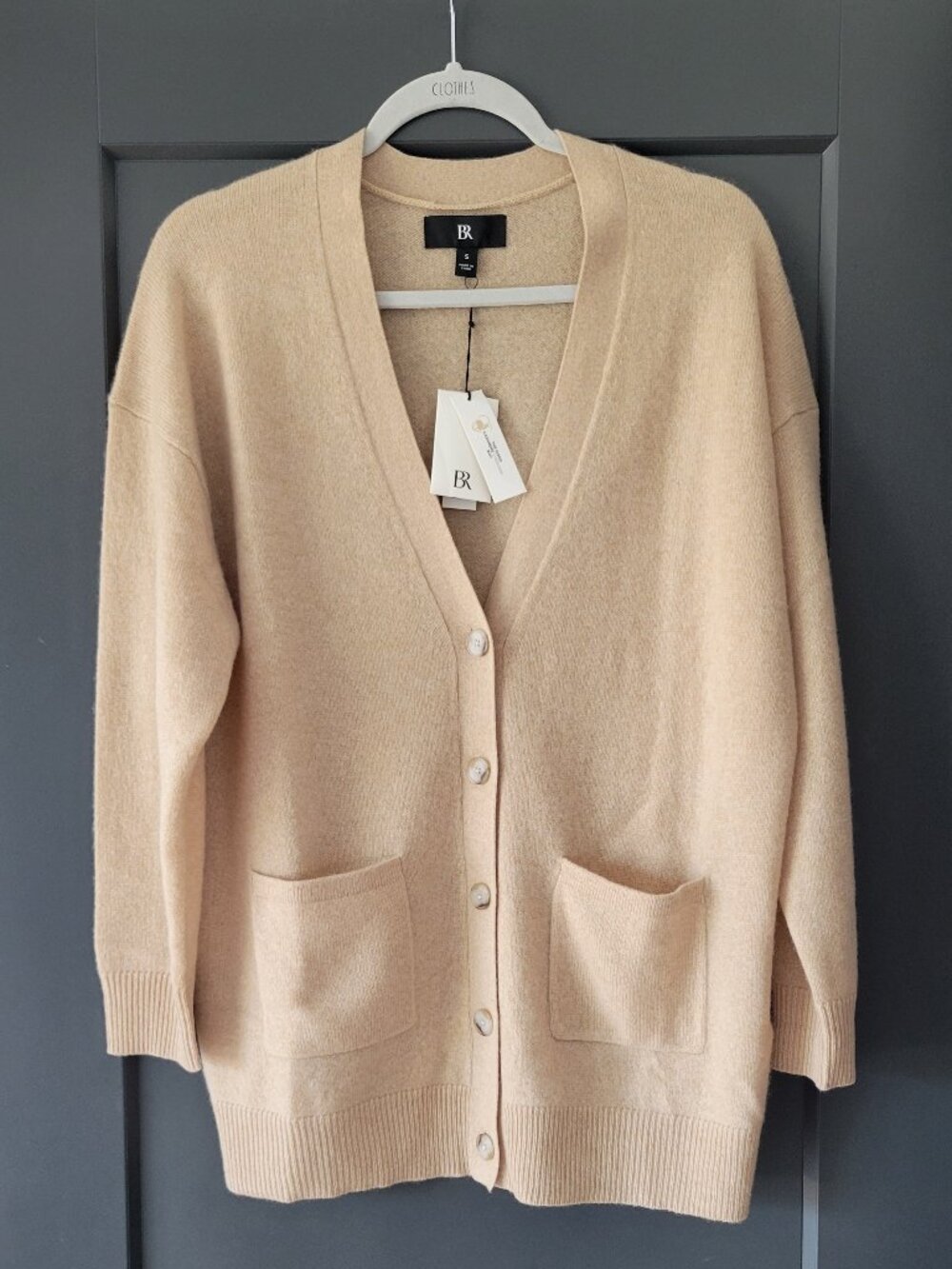 Banana Republic Caro Oversized Lightweight Cashmere Cardigan Color Sandstorm NWT - Picture 6 of 10